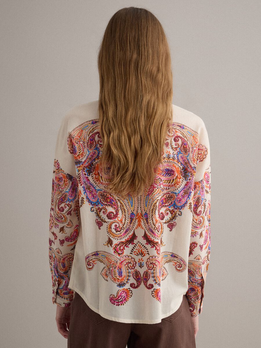 Camicia multicolor a maniche corte in puro cotone_3