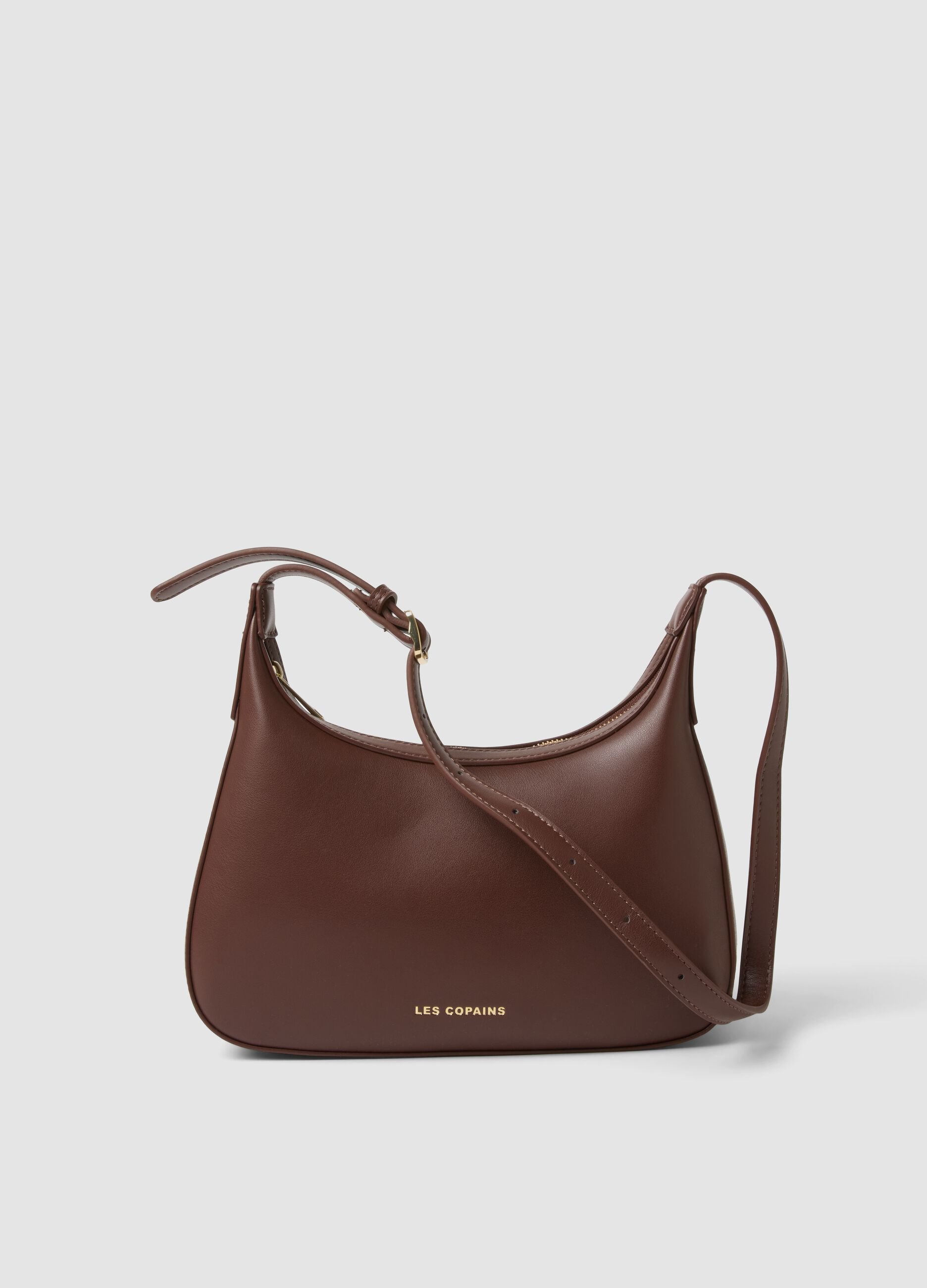 Brown shoulder bag with a minimalist design