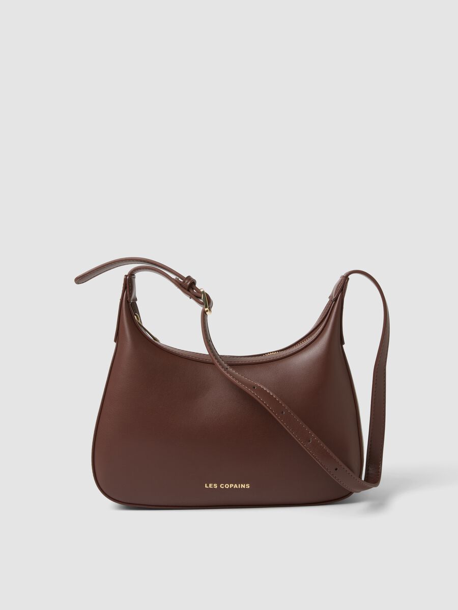 Brown shoulder bag with a minimalist design_0