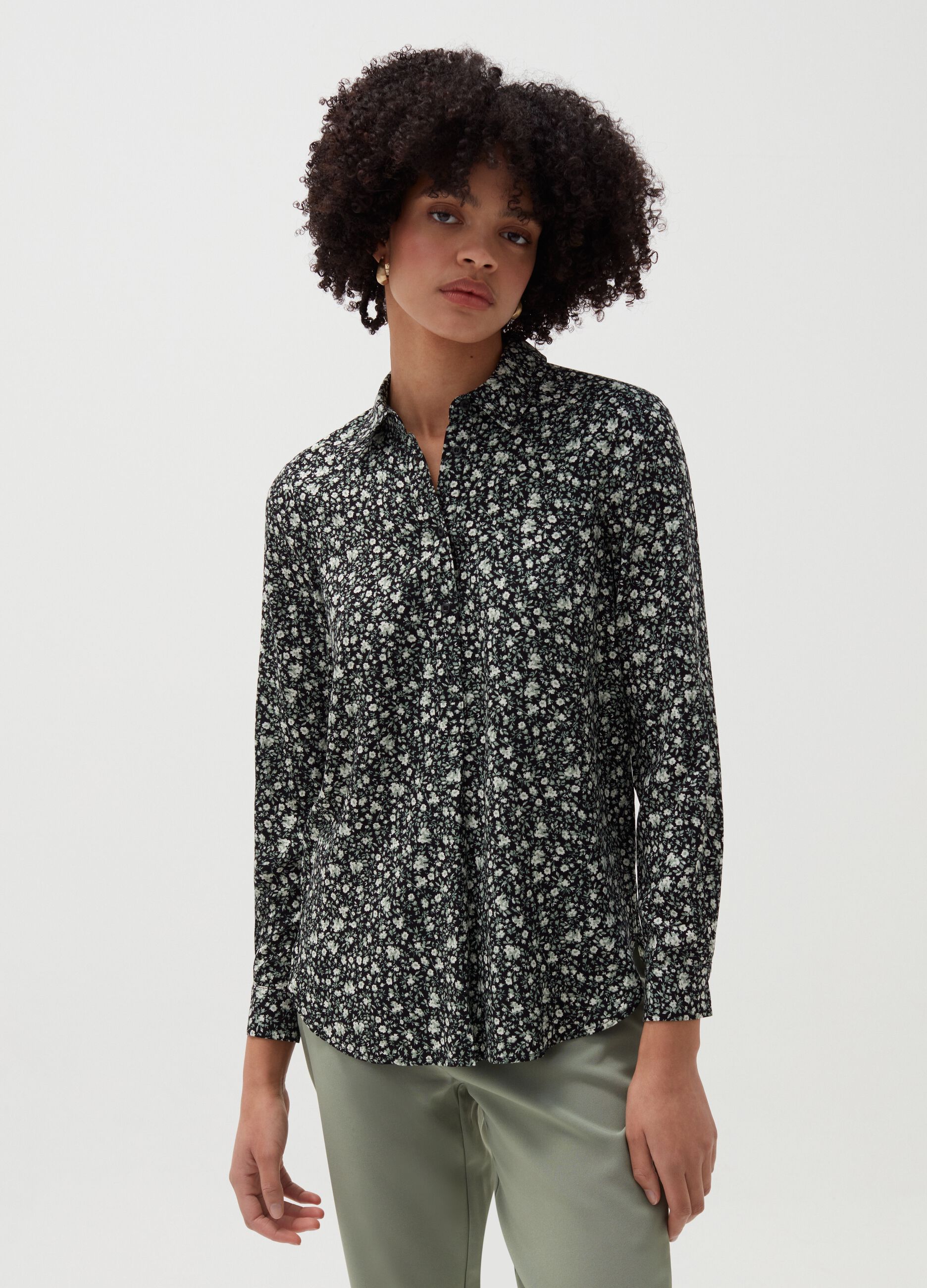 Viscose shirt with pattern