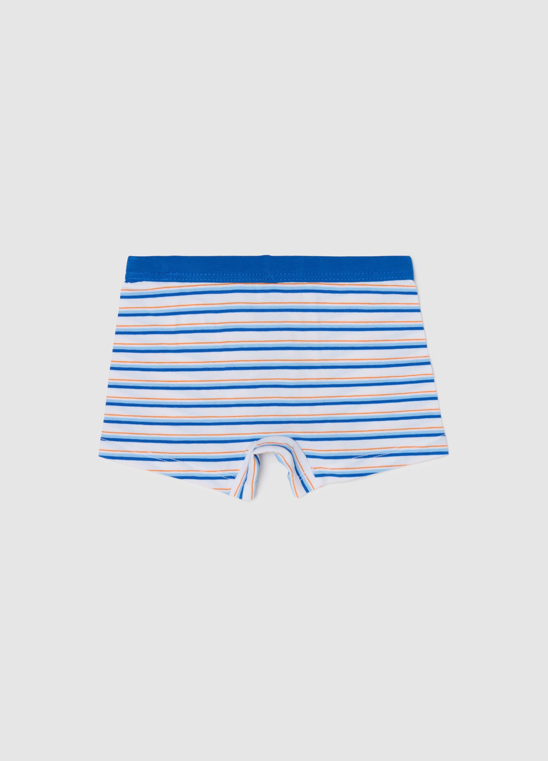 Striped boxers in stretch cotton
