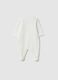 Baby white pure cotton sleepsuit with integrated feet_1