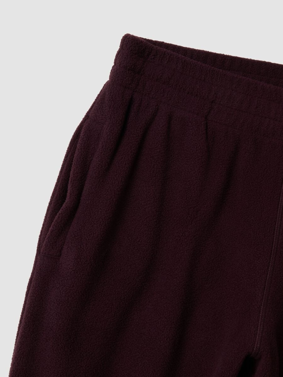 Purple regular-fit fleece jogger trousers with elasticated waist_1