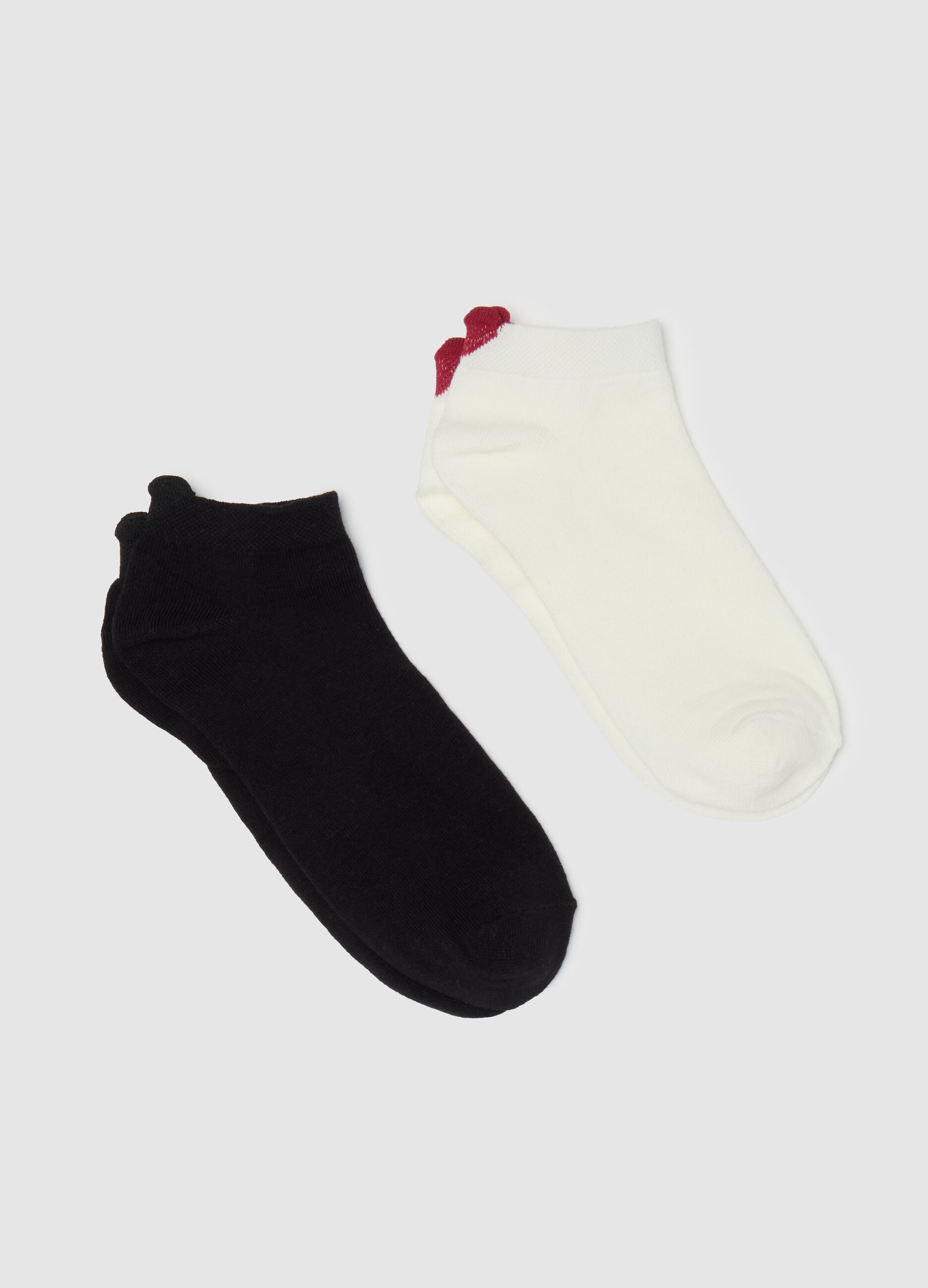 Two-pair pack sneaker liners with heart detail