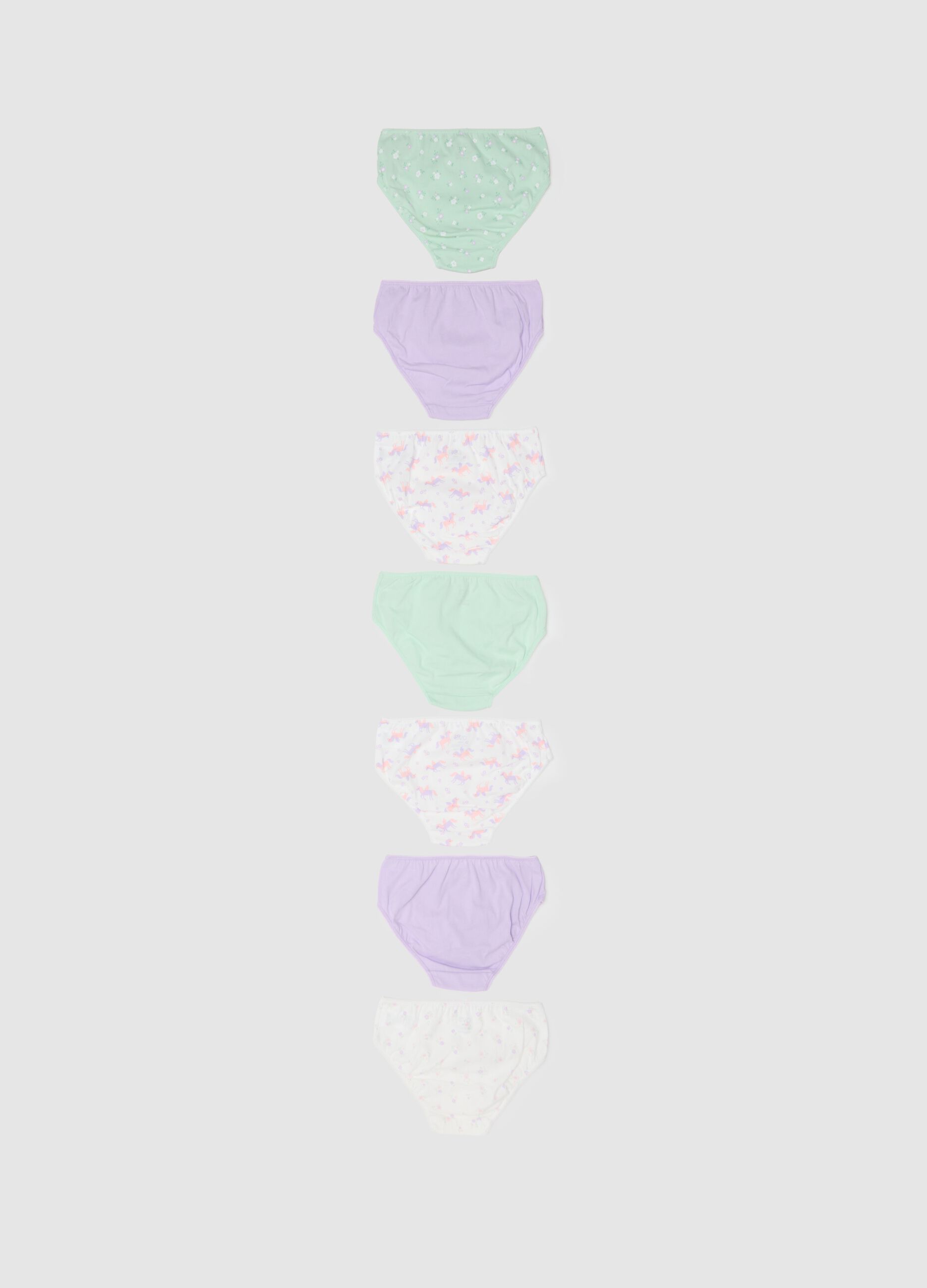 Girls' pure cotton multicolour regular fit multipack panties set