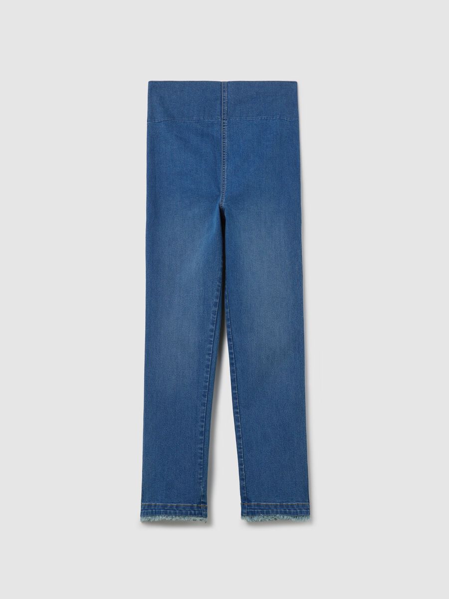 Cropped maternity treggings in denim_4