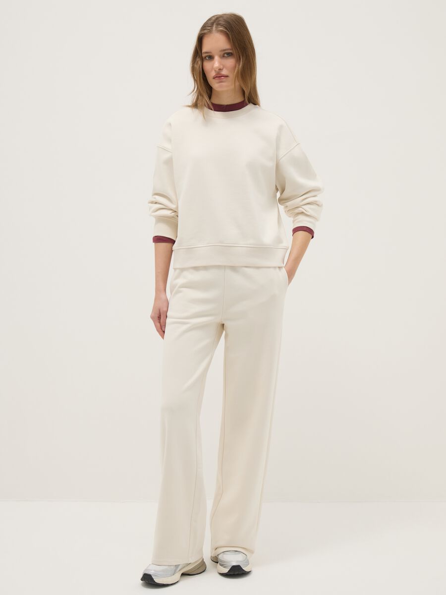 Felpa bianca girocollo regular fit_1