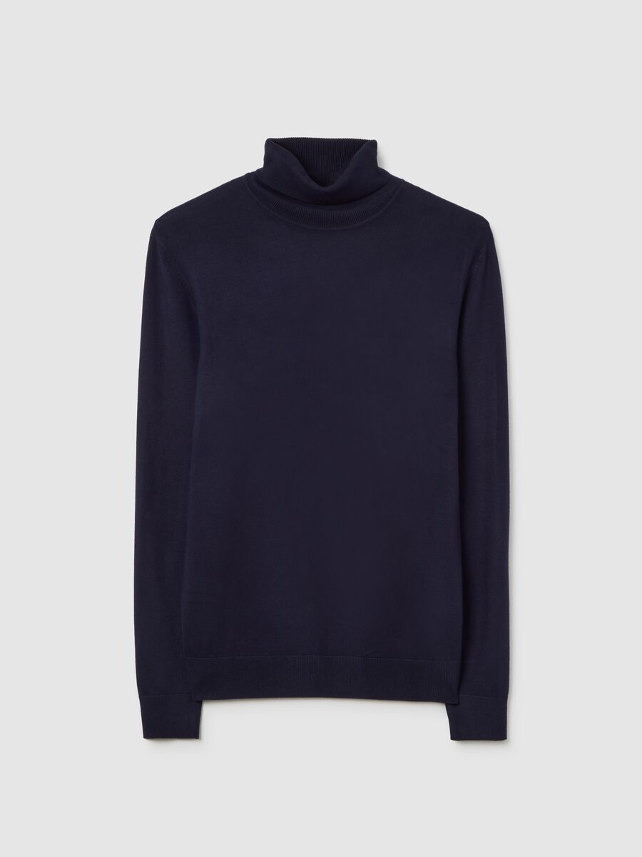 Dolcevita regular fit blu in misto viscosa_4