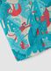 Blue pure cotton shirt with tropical print_2