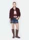 Brown stretch high-neck jacket, regular fit_2