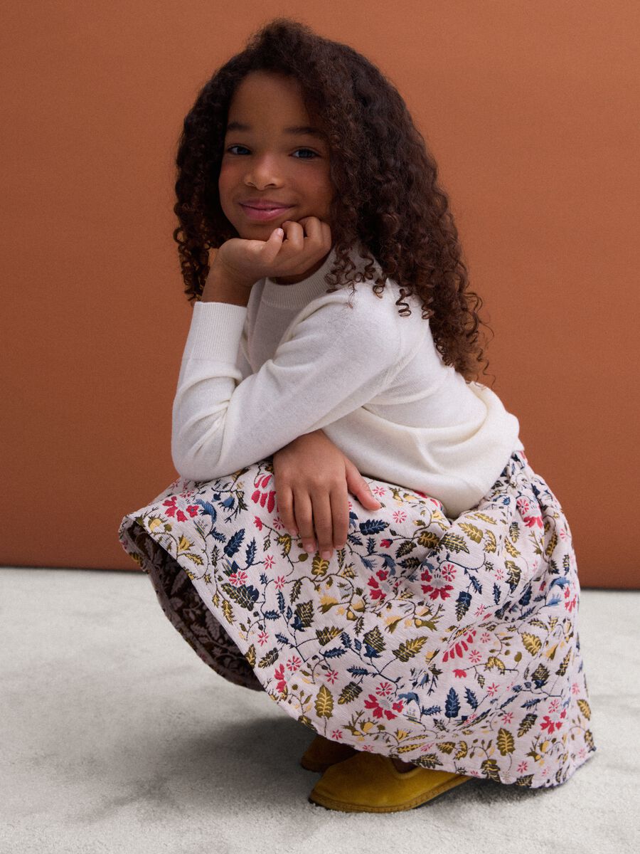 Multicolour floral viscose-blend skirt_0