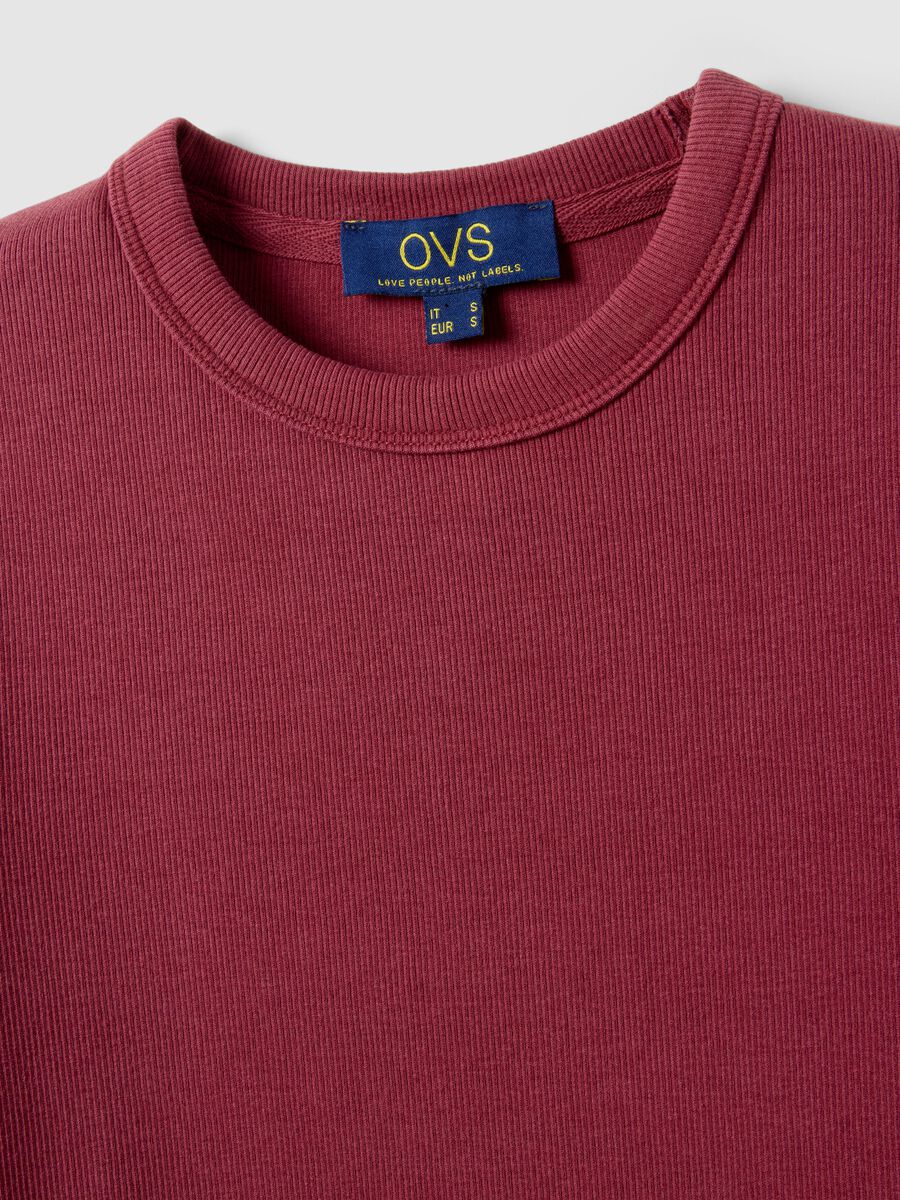 Red stretch cotton crew-neck t-shirt slim fit_5