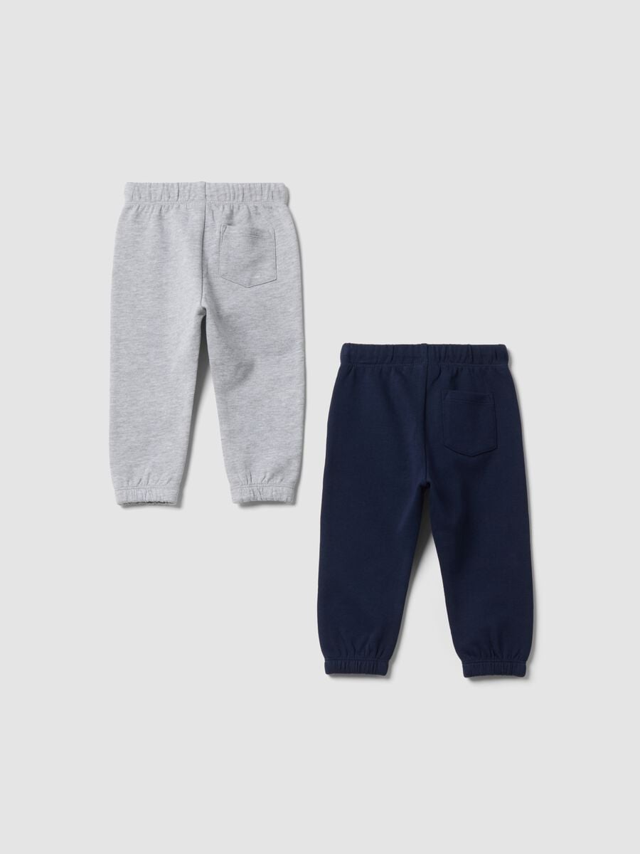 Bipack pantaloni jogger blu in puro cotone_1
