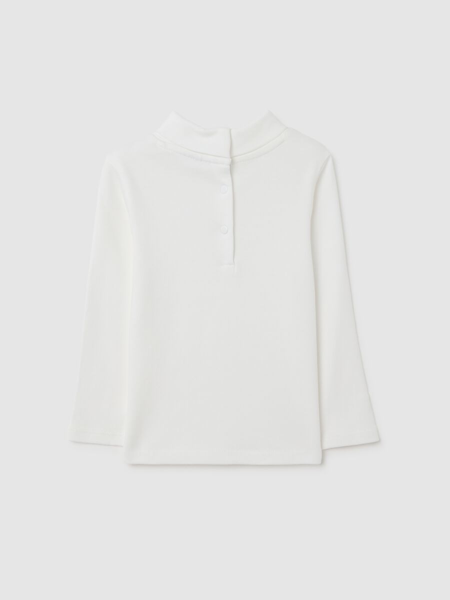 Baby girl's white pure cotton regular fit t-shirt_1