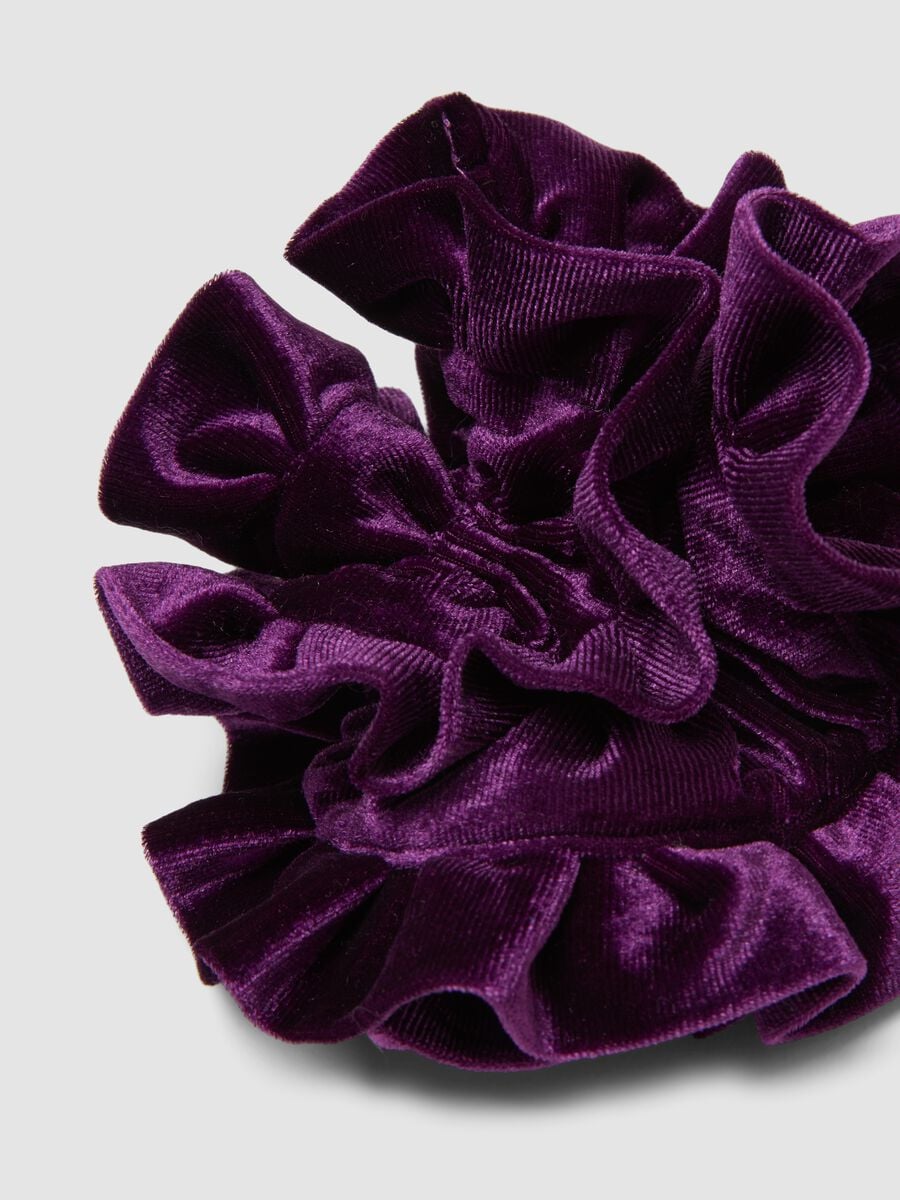 Scrunchie viola effetto vellutato_1