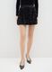Black balloon miniskirt in regular fit velour blend with sequins_1