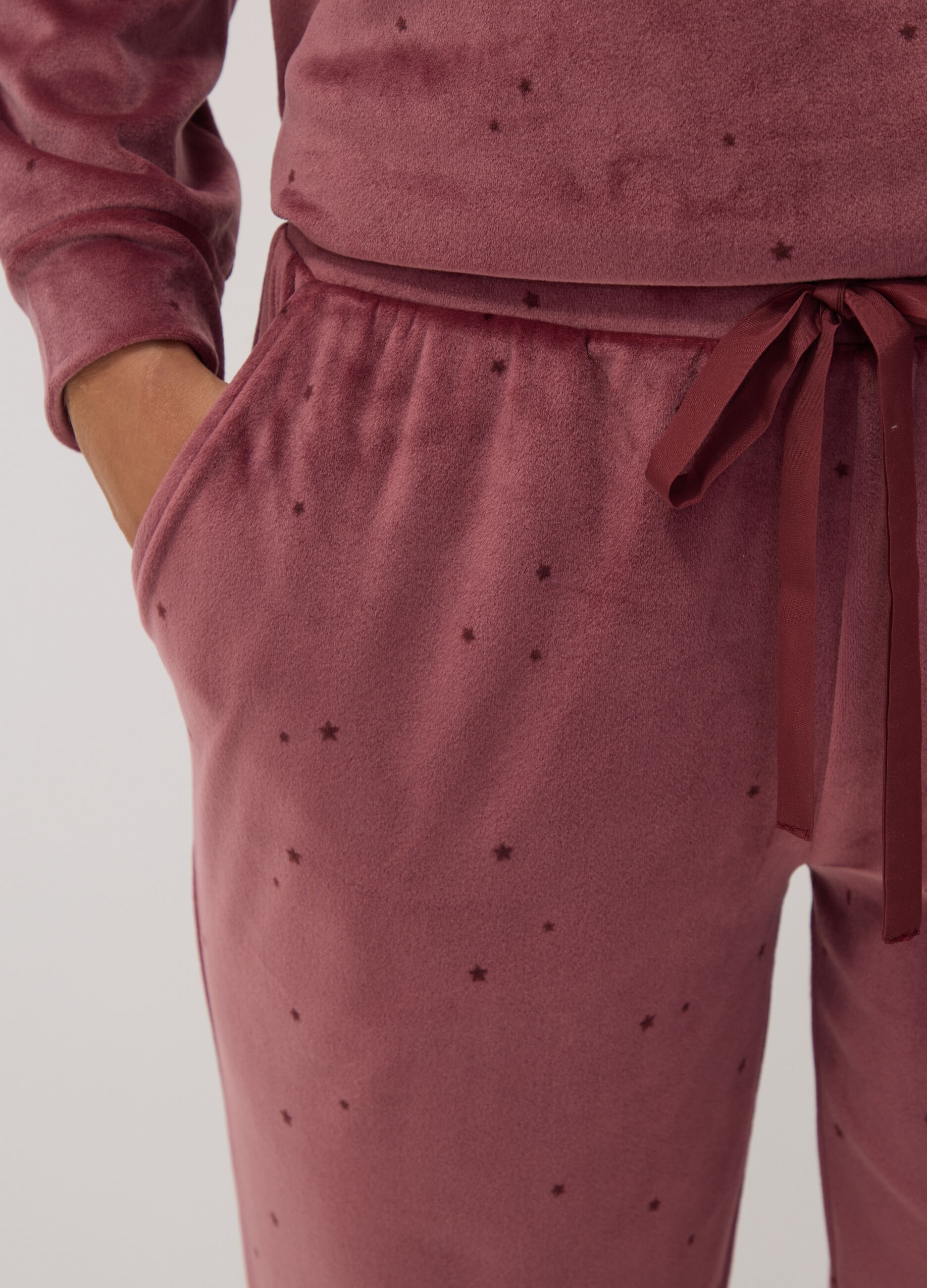 Pink star-print stretch pyjama trousers