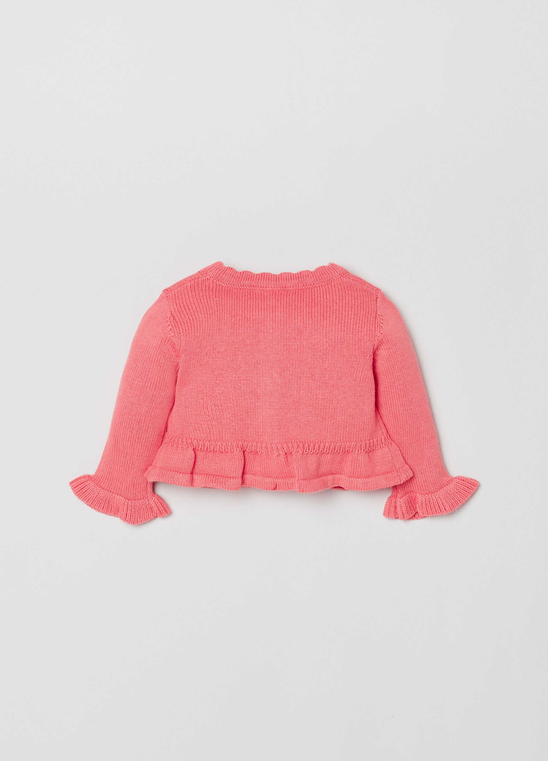Cardigan in maglia con profili ondulati
