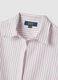 Multicolour striped slim fit cotton blend shirt with classic collar_5