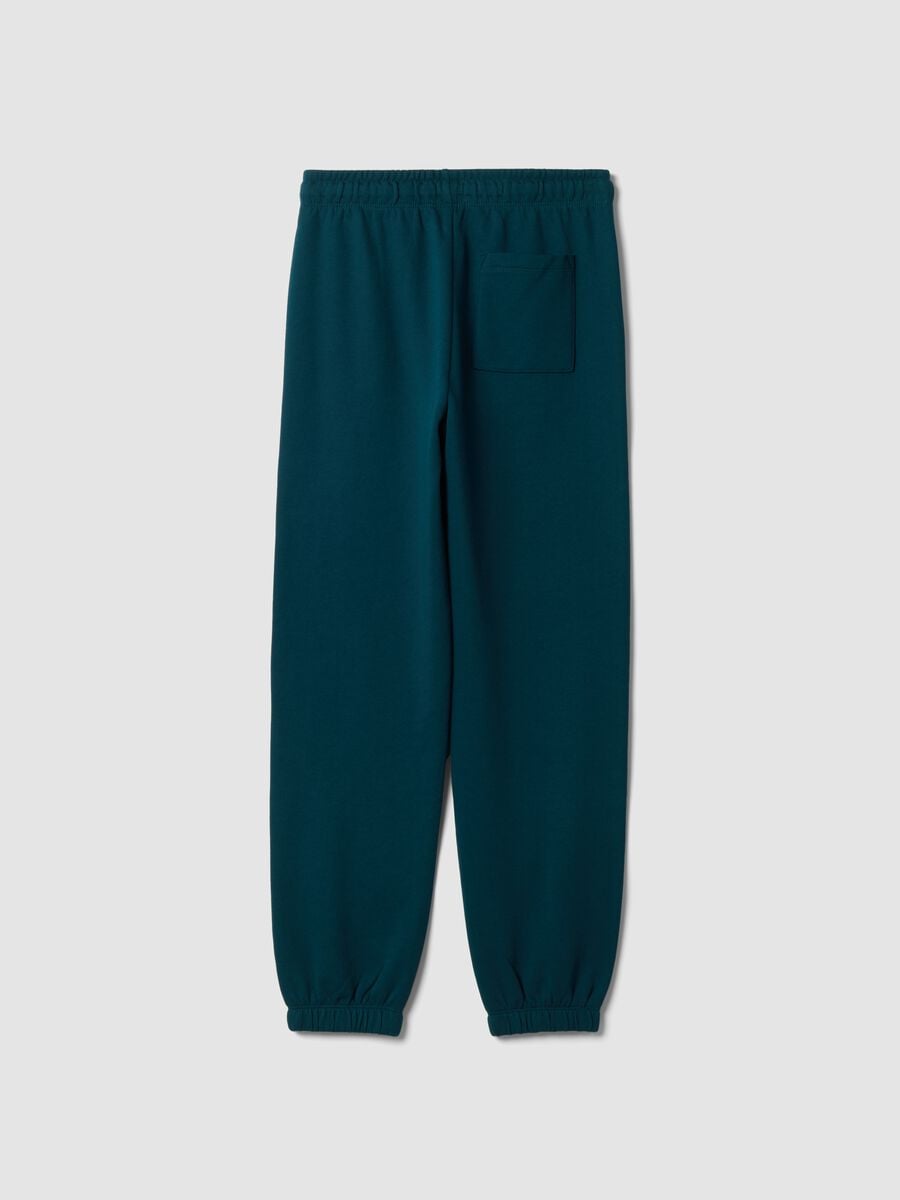 Jogger blu in puro cotone organico_2