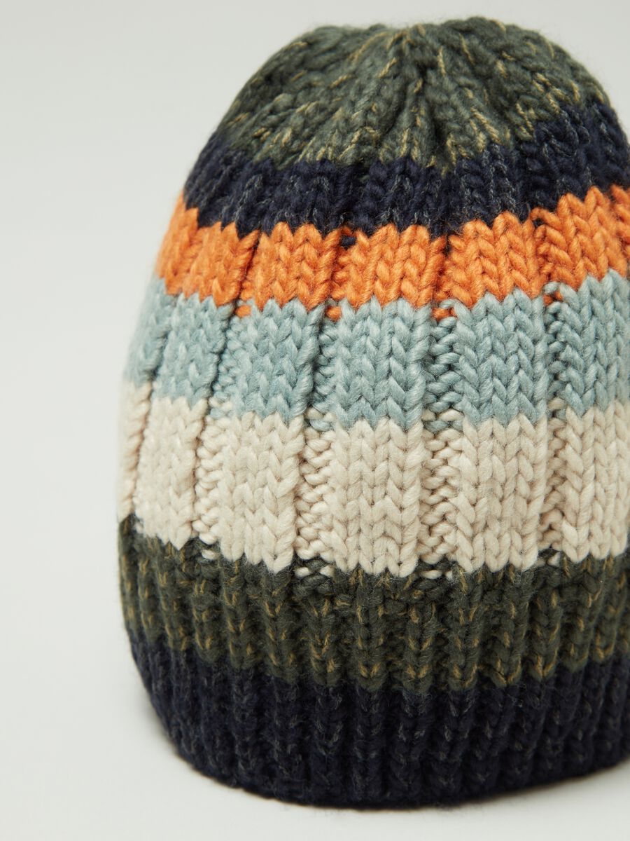 Berretto a coste inglesi righe multicolor_2