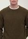 Maglione verde in misto cotone e lana girocollo_2