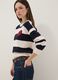 Regular fit multicolour striped cotton blend jumper with heart_0