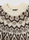 Beige pullover with multicolour jacquard patterns regular fit_1