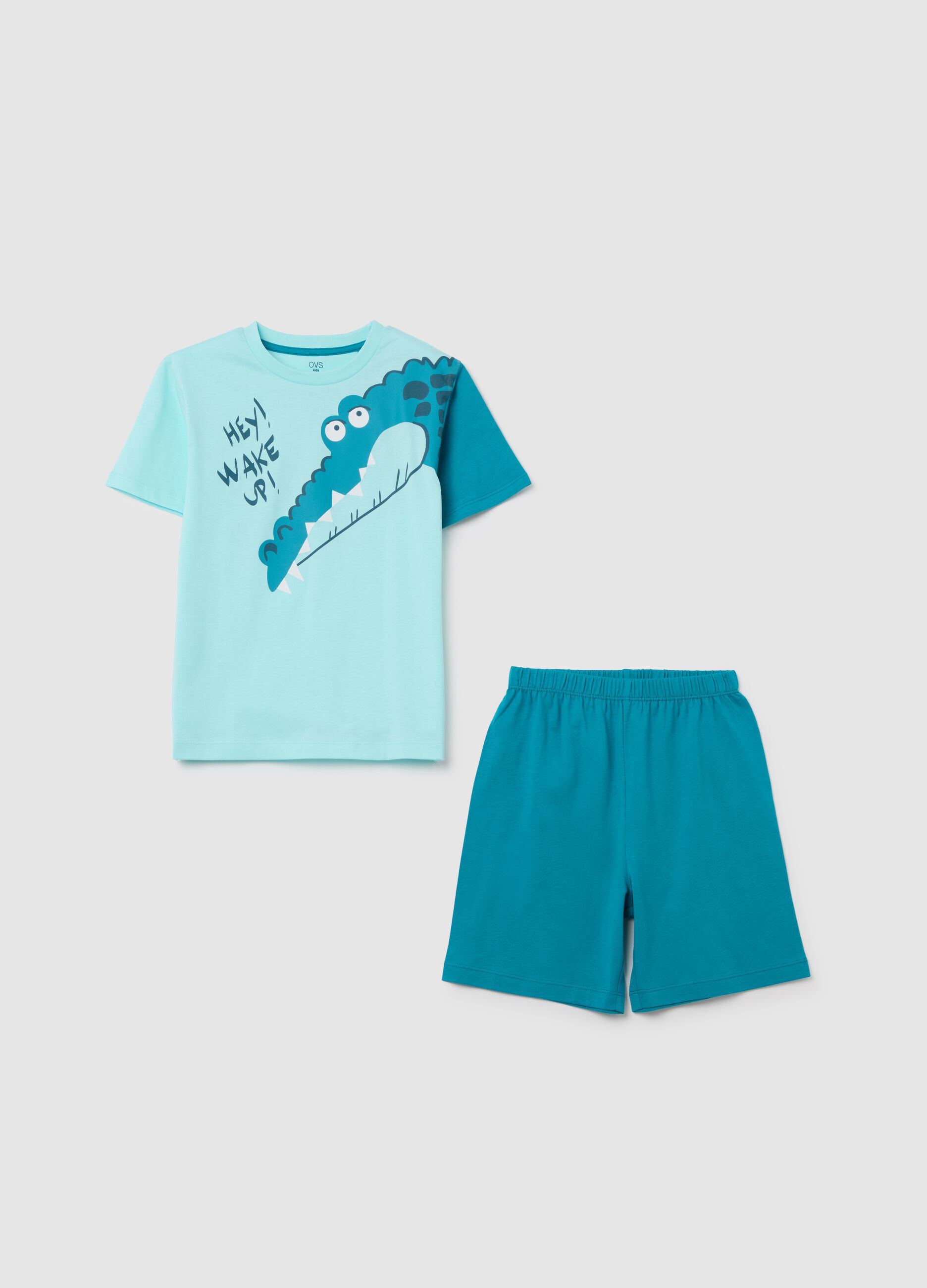 Pigiama da bambino in puro cotone blu regular fit