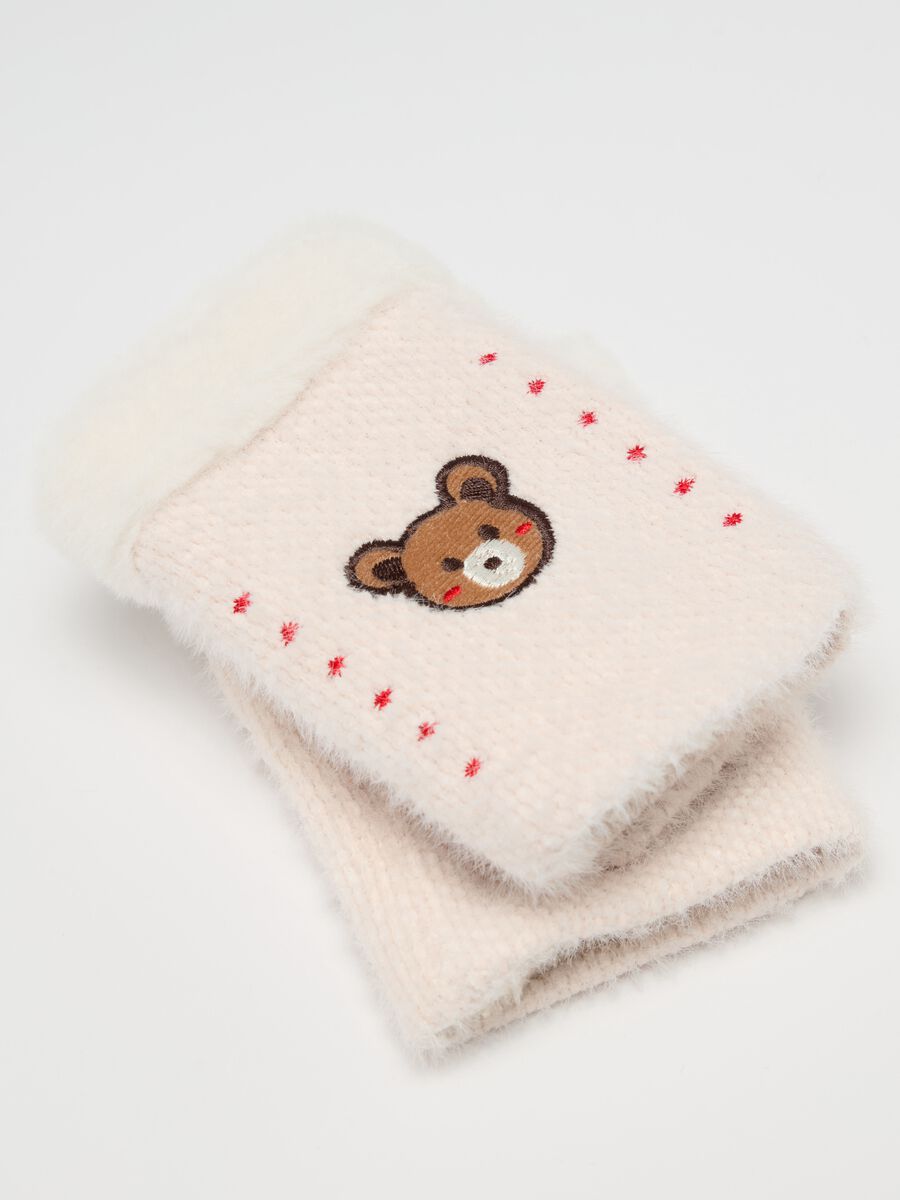 Half-finger gloves with faux fur cuffs_2