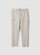 Pantaloni grigi cargo in twill di cotone elasticizzato comfort fit_0
