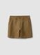 Beige linen and viscose blend shorts_4