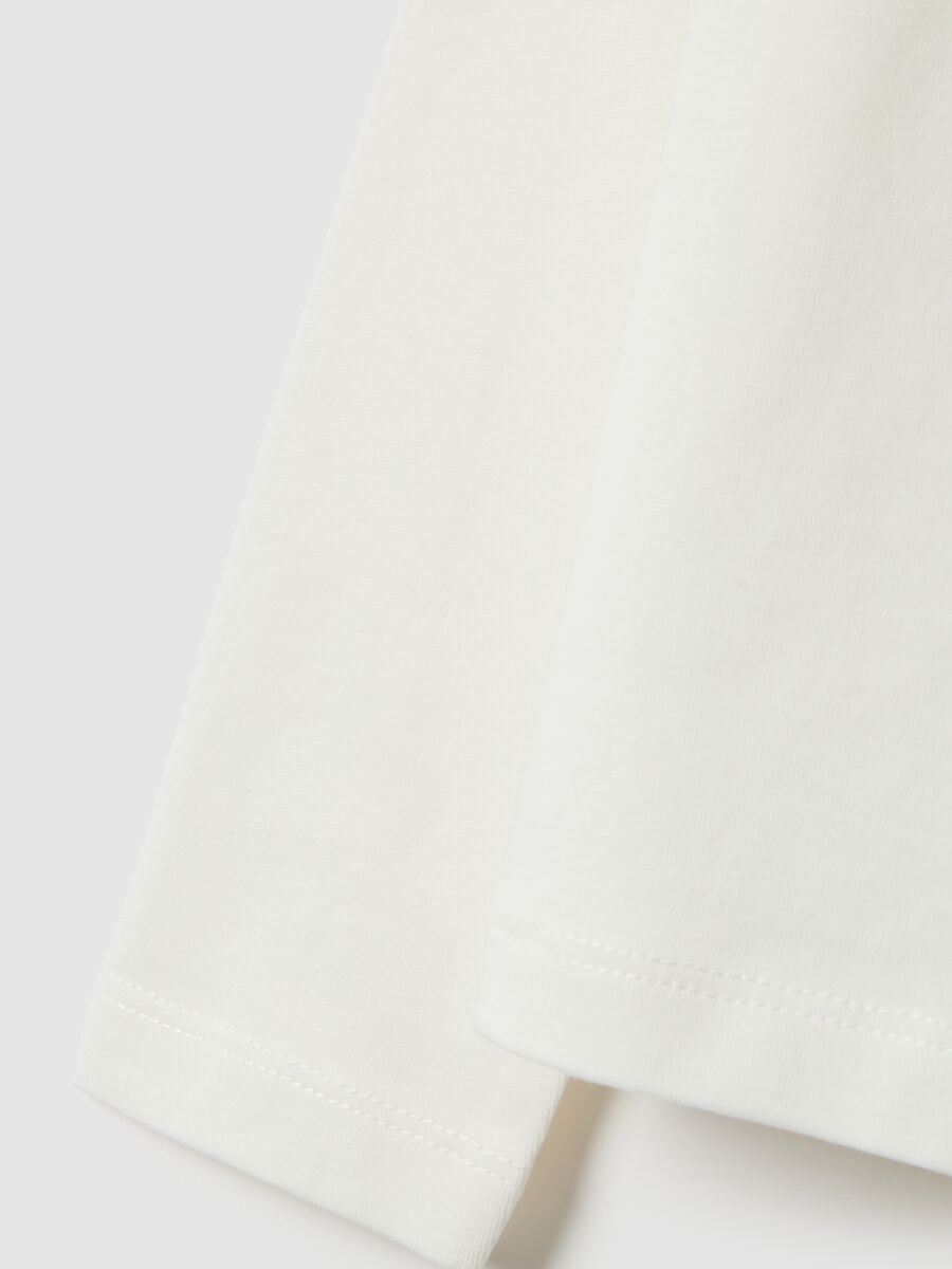 White stretchy cotton girls' regular fit t-shirt with Minnie_3