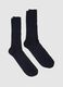 Set of two pairs of pure cotton blue socks_0