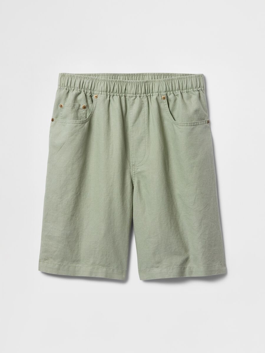 Green Linen and Cotton Shorts by Gap_4