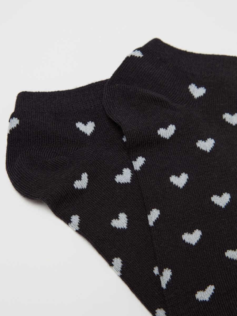 Three-pair pack sneaker liners with small hearts design_1