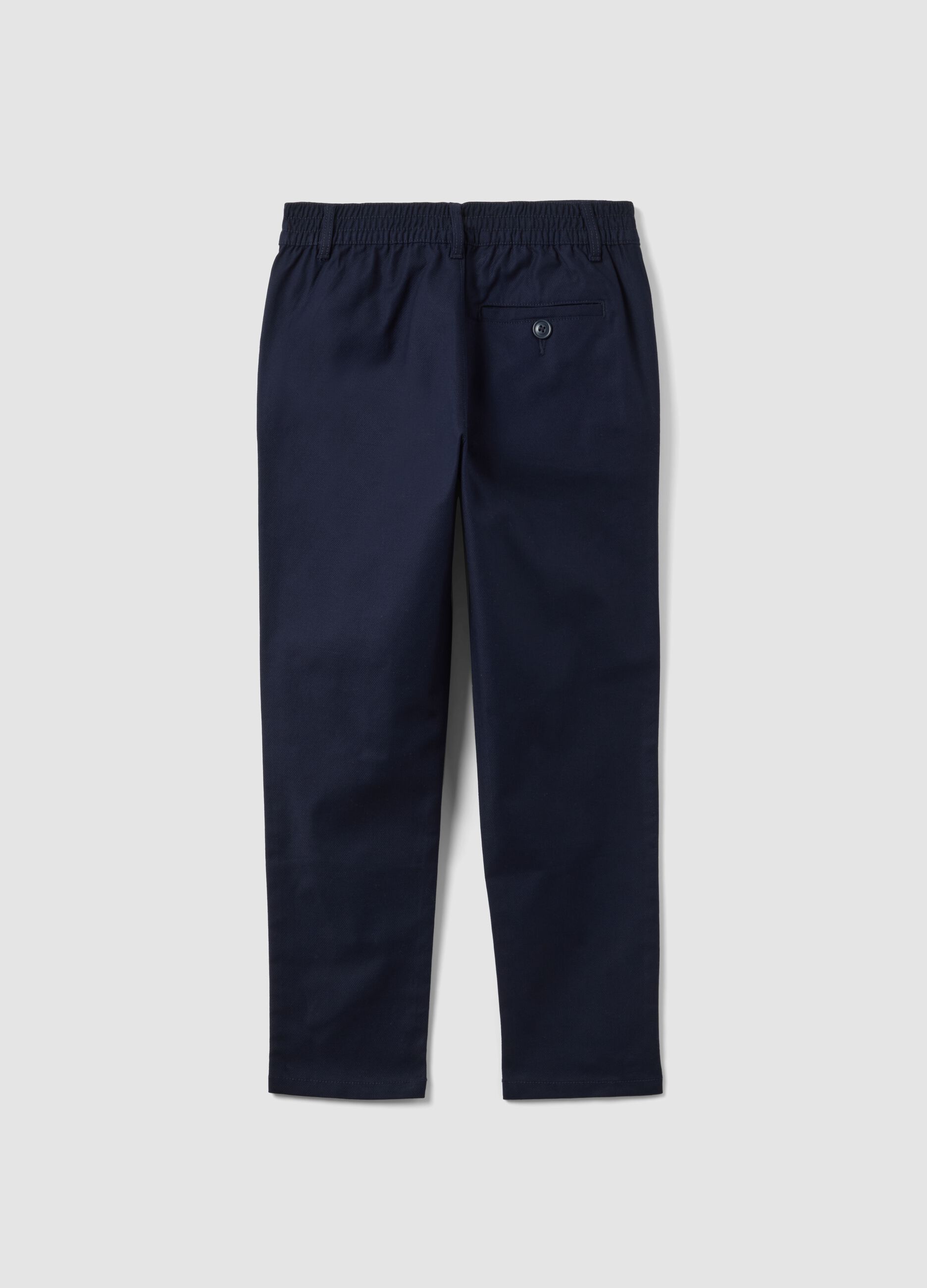 Pantaloni chino in cotone elasticizzato blu da ragazzo regular fit