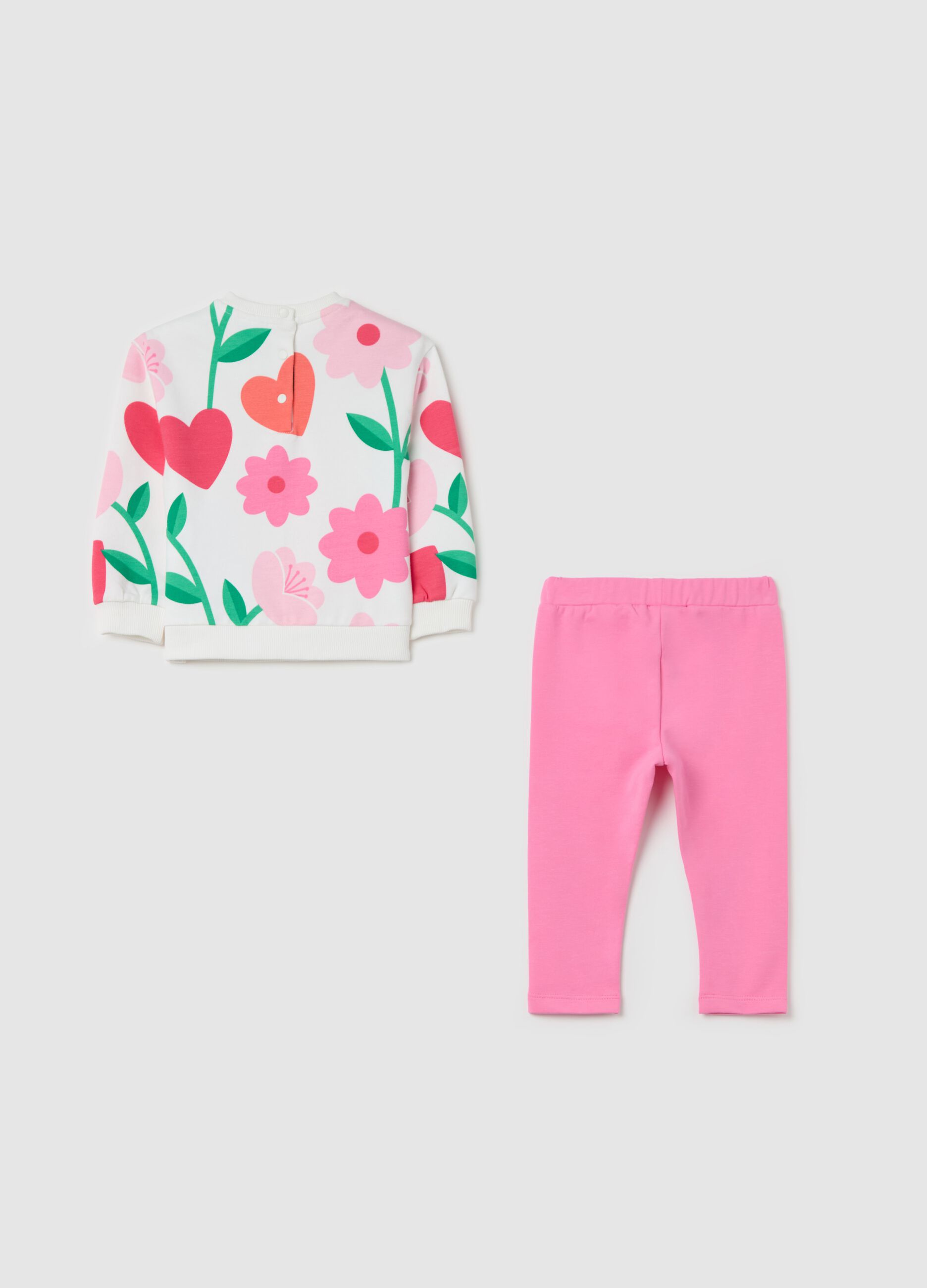 Stretch cotton jogging set with Minnie Mouse print