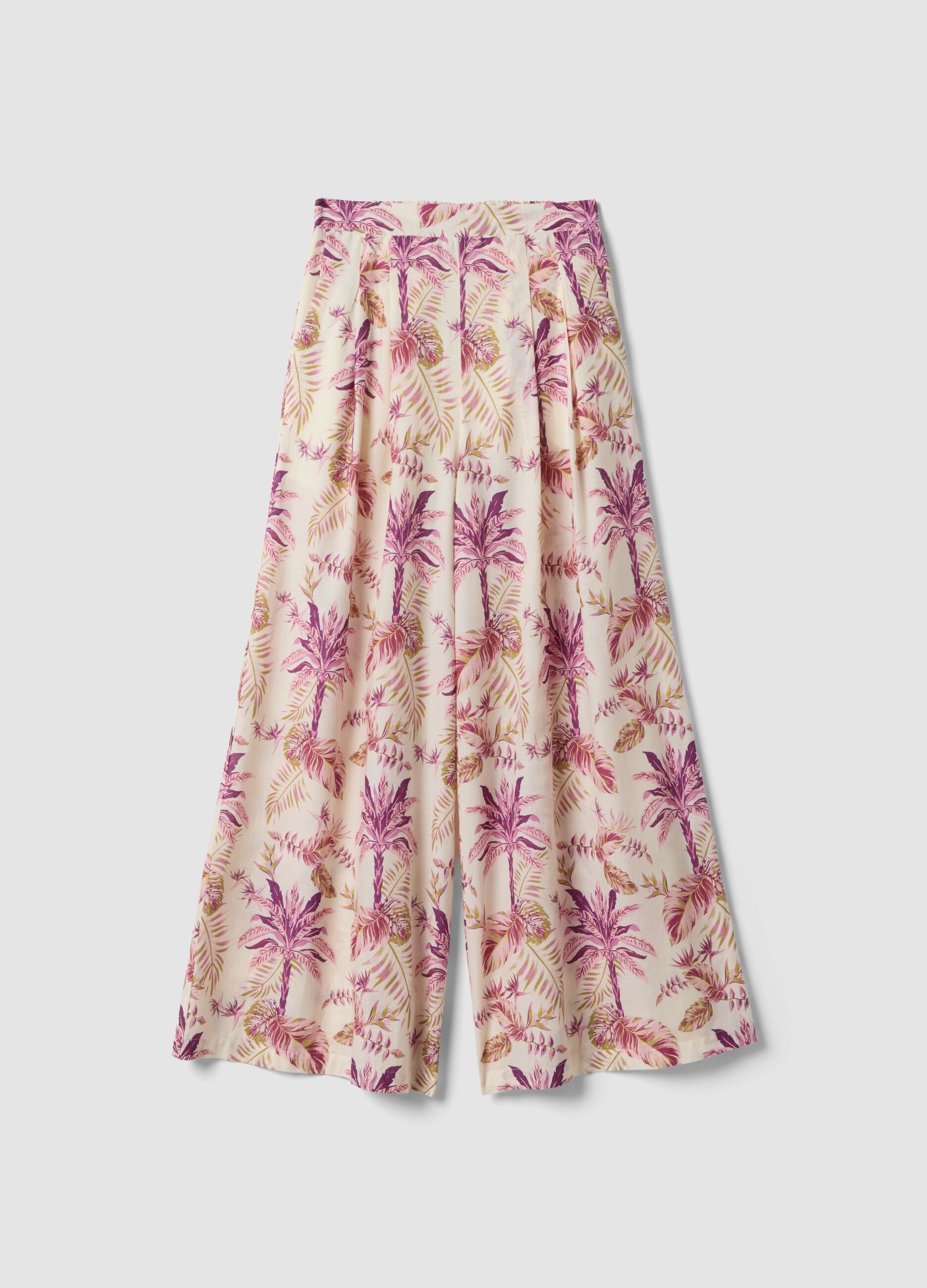 Pink pure cotton palazzo trousers