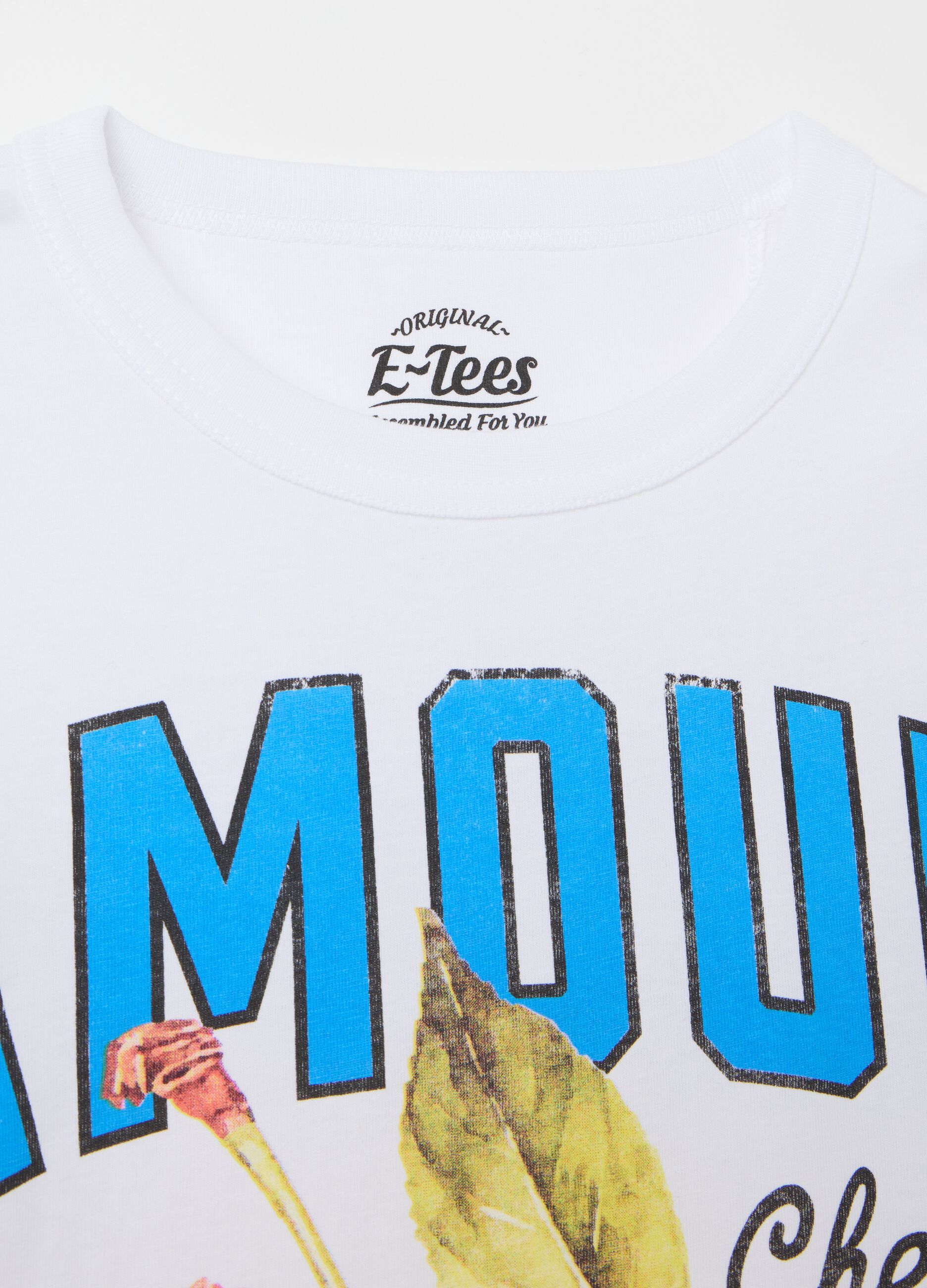 White T-shirt in cotton with "Amour Cherry" print