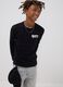 Black organic cotton T-shirt with &ldquo;Hyped&rdquo; print for boys_0