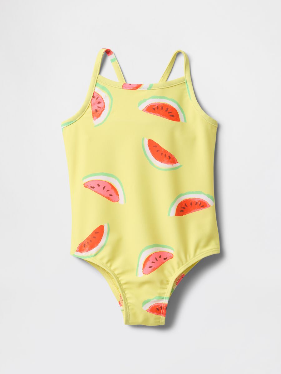 Yellow one-piece swimsuit with watermelon print GAP Kids_0