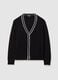 Black Cardigan with Contrast Trim_4