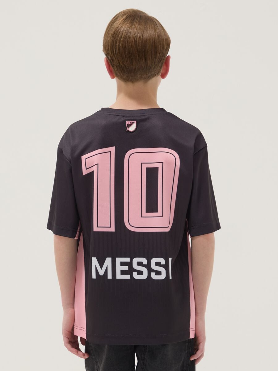 Black short-sleeved T-shirt with sporty print, regular fit_1