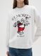 White crew neck sweatshirt in regular fit cotton blend with Peanuts print_3