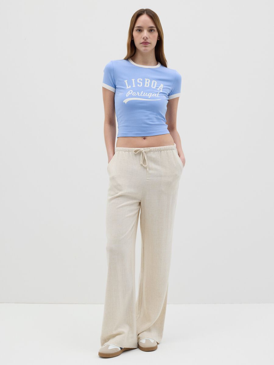 T-shirt with contrasting edging and print_1