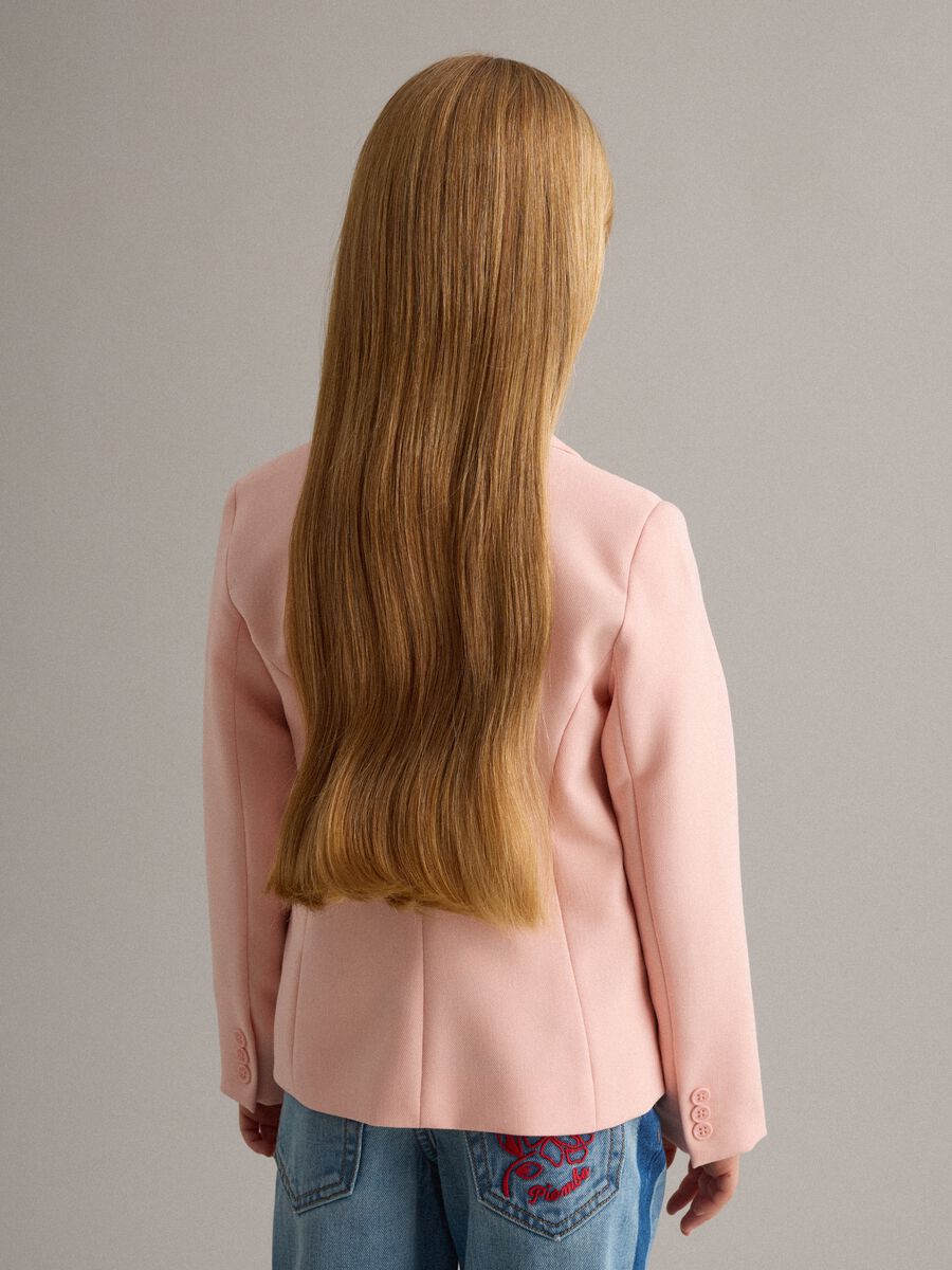 Girl's Regular Fit Pink Blazer_1