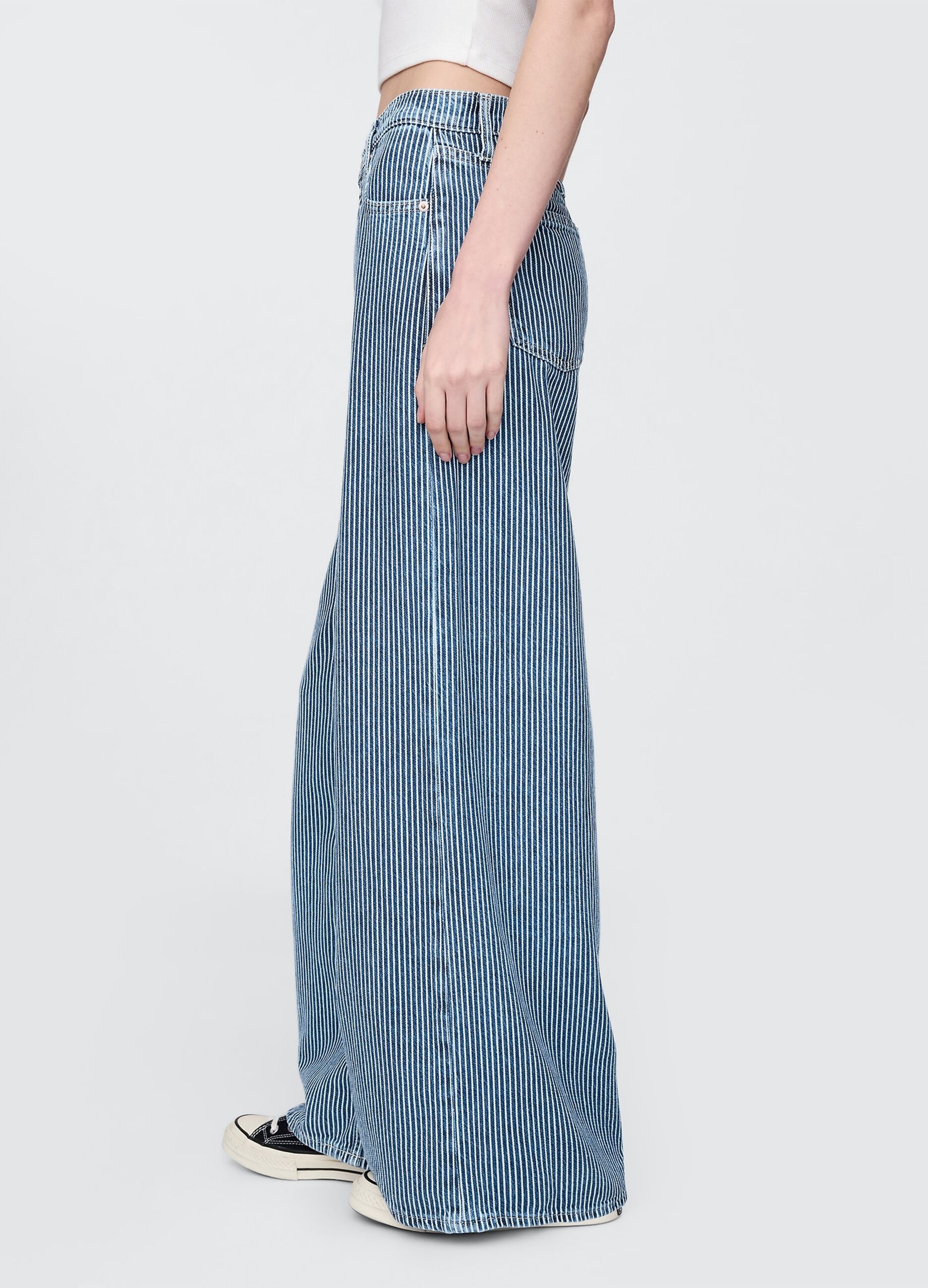 Gap Blue and White Striped Jeans in Cotton and Lyocell Blend