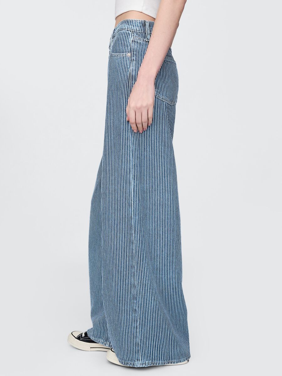 Gap Blue and White Striped Jeans in Cotton and Lyocell Blend_3