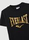 Black pure cotton regular fit Everlast T-shirt_5